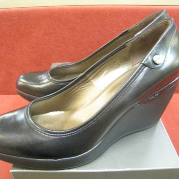 Nero Giardini Shoed Black 36.5 Wedge Pumps - Leather Lining made in Italy - Picture 1 of 8